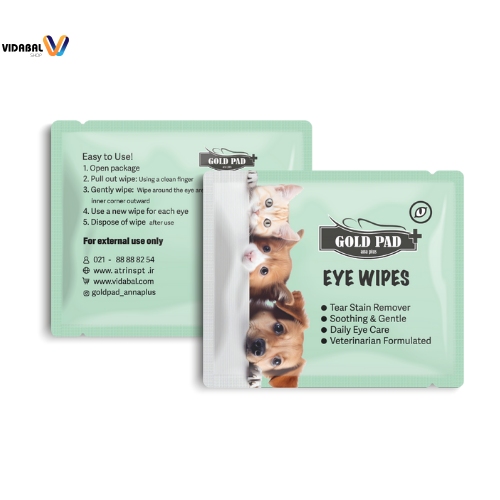 پد مرطوب ساشه ای مخصوص حیوانات خانگی گلدپد ( مخصوص چشم) بسته 100 عددی